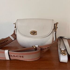 Coach Cream Crossbody Bag with Gold Accents